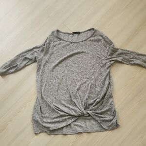 Gibson Charcoal Long Sleeve Twist Top